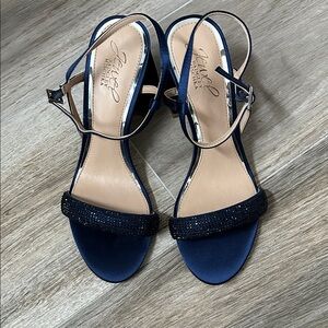 Jewel Badgley Mischka Navy Strappy Heels